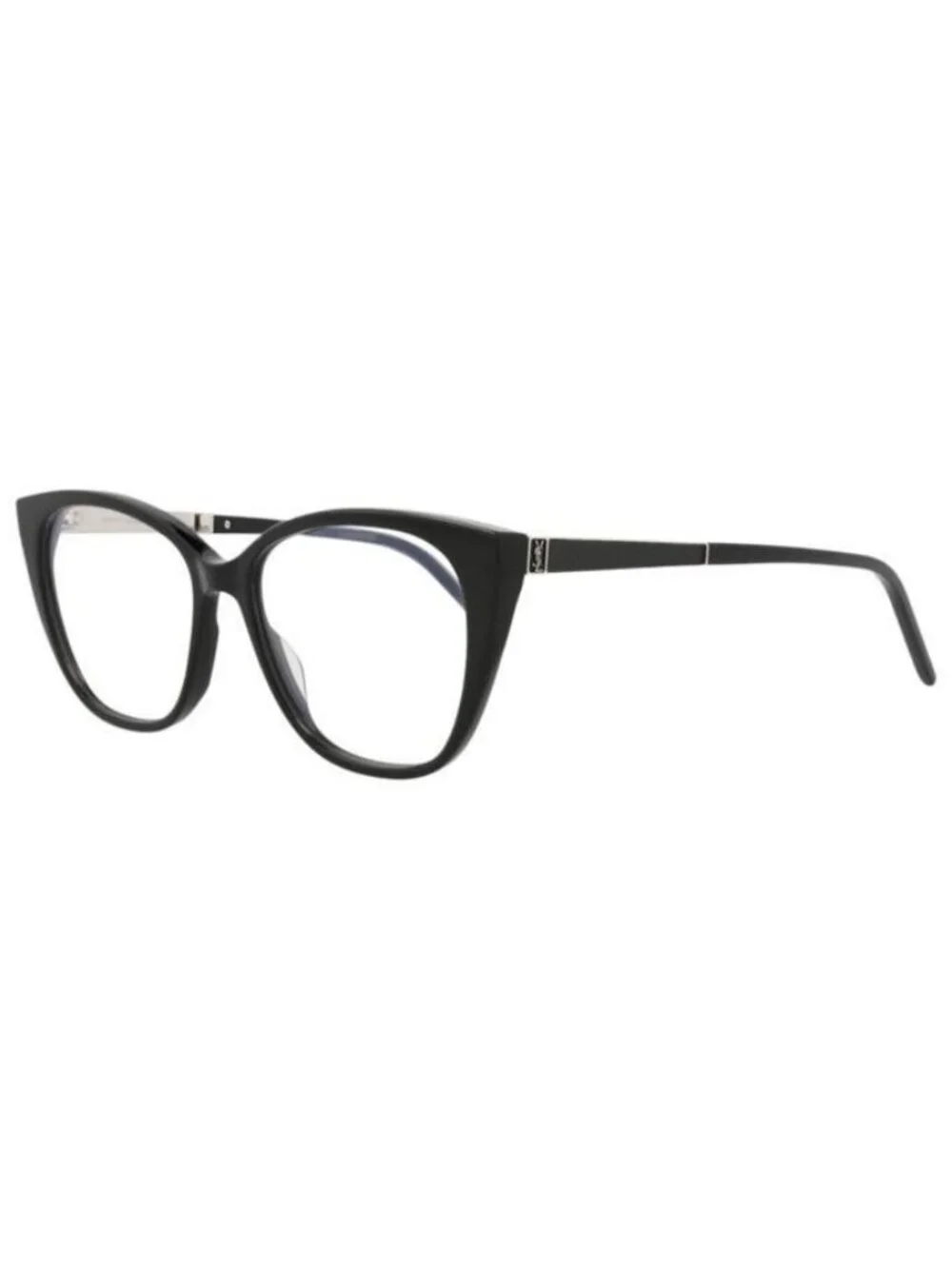 New Saint Laurent Womens Cat Eye Black Silver Transparent Fashion Designer Eyegl